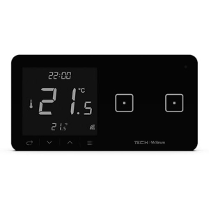 WSR-02P SINUM Double TECH  dwupolowy czarny bezprzewodowy dotykowy szklany włącznik z regulatorem temperatury 
